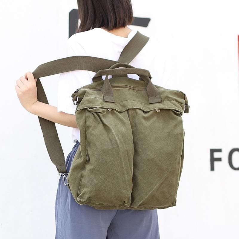 Beautiful For Women Casual green Canvas Square Backpack BGS200801