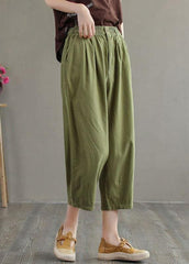 Beautiful Green Cotton Loose Harem Summer Pants GK-LPTS210721