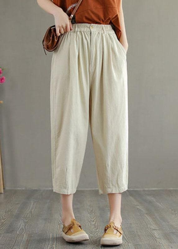 Beautiful Green Cotton Loose Harem Summer Pants GK-LPTS210721