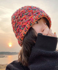 Beautiful Orange Handmade Knit Bucket Hat dylinoshop