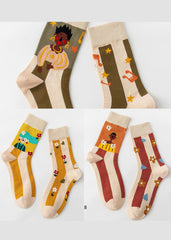 Beautiful Plaid Jacquard Cotton Crew Socks dylinoshop