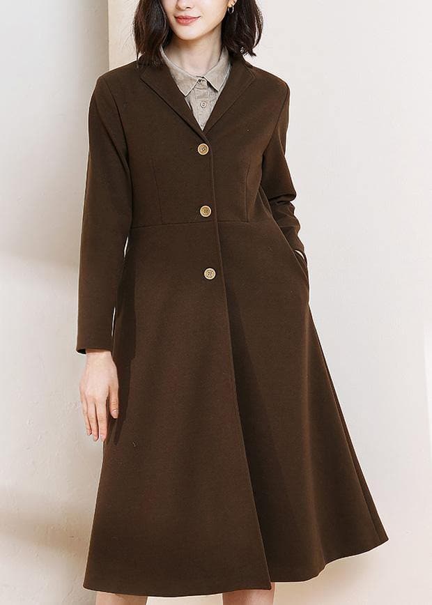 Beautiful chocolate Plus Size trench coat pattern big hem spring women coats TCT200111