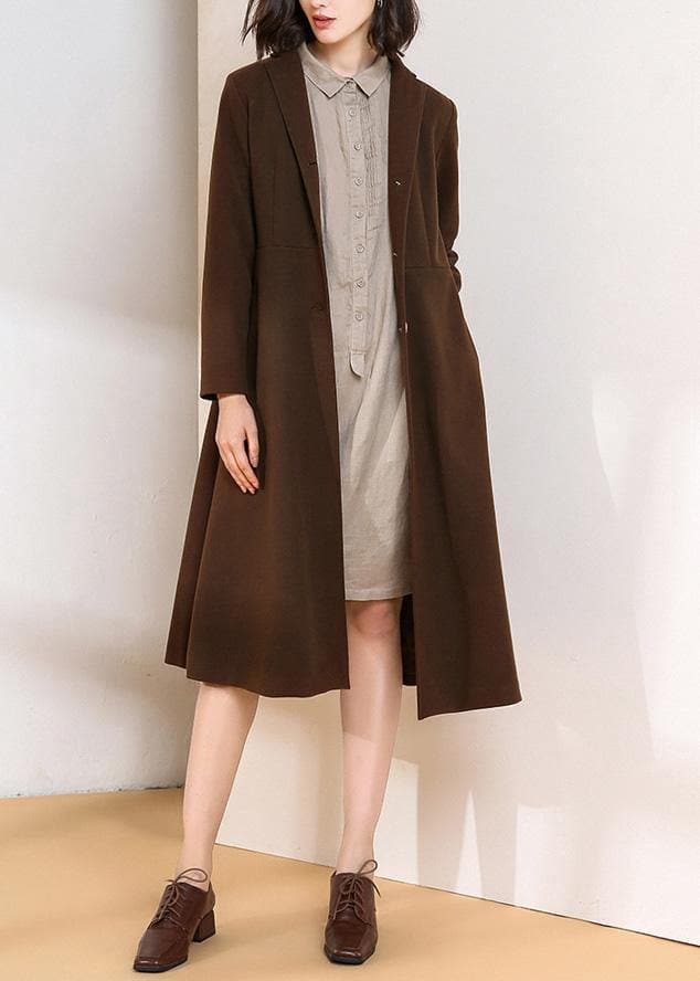 Beautiful chocolate Plus Size trench coat pattern big hem spring women coats TCT200111