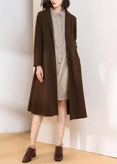 Beautiful chocolate Plus Size trench coat pattern big hem spring women coats TCT200111