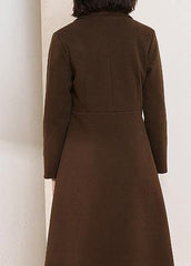 Beautiful chocolate Plus Size trench coat pattern big hem spring women coats TCT200111