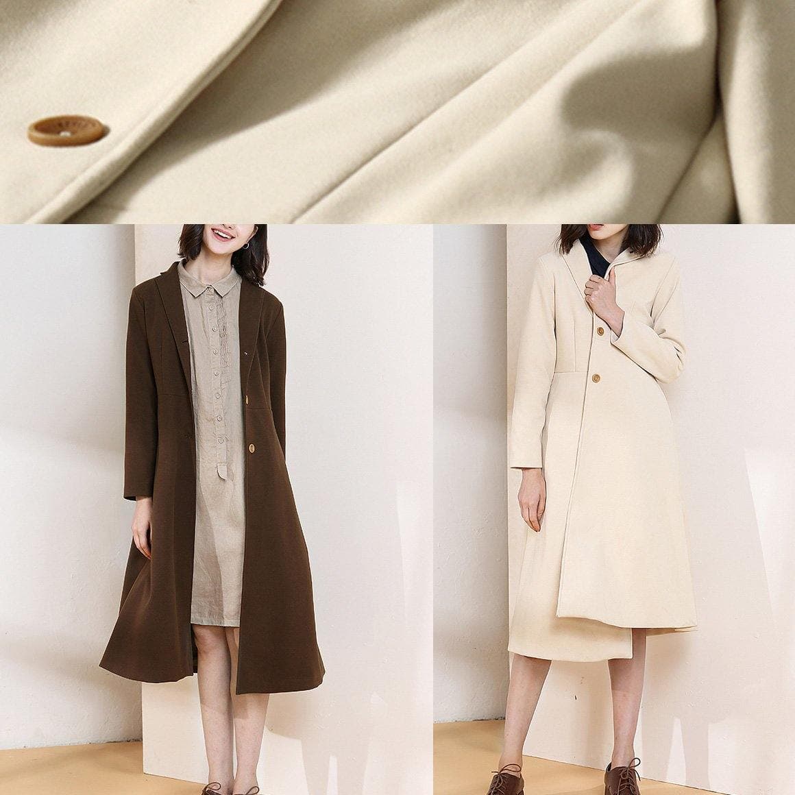 Beautiful chocolate Plus Size trench coat pattern big hem spring women coats TCT200111