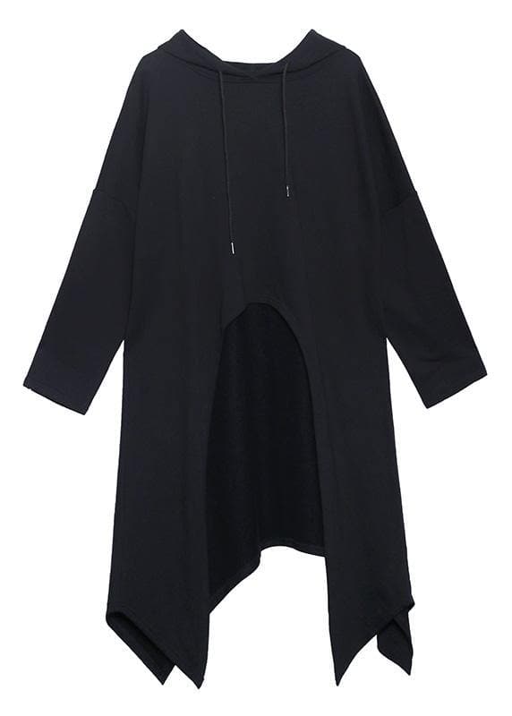 Beautiful hooded asymmetric clothes For Women Fashion Ideas black shirt AT-LTP201022