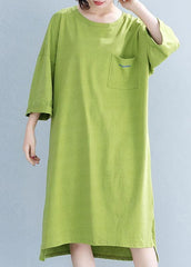 Beautiful o neck half sleeve Cotton tunic pattern Work green Dress SDL200425