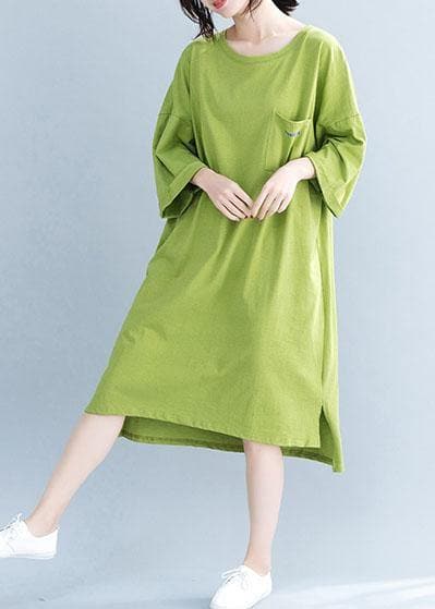 Beautiful o neck half sleeve Cotton tunic pattern Work green Dress SDL200425