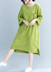 Beautiful o neck half sleeve Cotton tunic pattern Work green Dress SDL200425