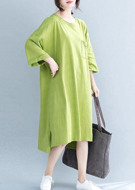 Beautiful o neck half sleeve Cotton tunic pattern Work green Dress SDL200425