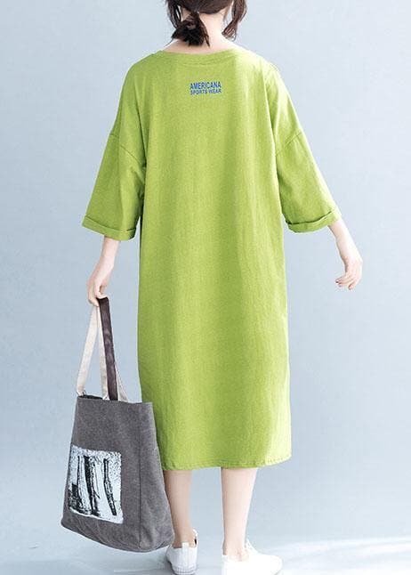 Beautiful o neck half sleeve Cotton tunic pattern Work green Dress SDL200425