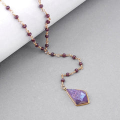 Bohemia Purple Crystal NKS211 Long Necklaces Charm Jewelry Touchy Style