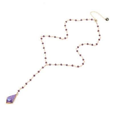 Bohemia Purple Crystal NKS211 Long Necklaces Charm Jewelry Touchy Style