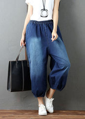 Bohemian Denim blue wrinkled lantern Pants Spring YSBS-LPTS220118