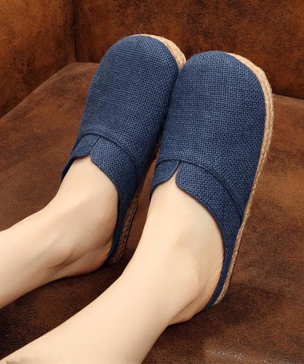 Boutique Flat Shoes For Women Red Cotton Linen Fabric Slippers Shoes LT210630