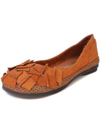 Brown Flat Feet Shoes Splicing Flats XZ-PDX210622