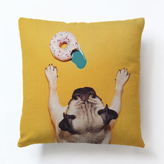 Cute Pug Art Pillow Cover dylinoshop