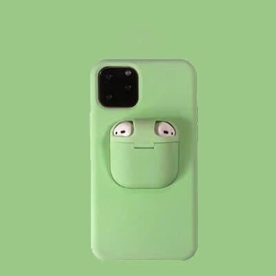 2 In 1 Silicone Phone Case With AirPods Cover dylinoshop