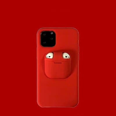 2 In 1 Silicone Phone Case With AirPods Cover dylinoshop