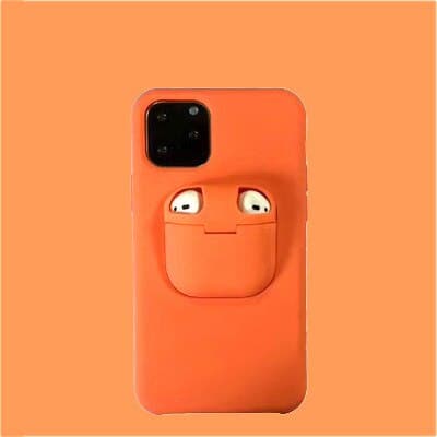 2 In 1 Silicone Phone Case With AirPods Cover dylinoshop