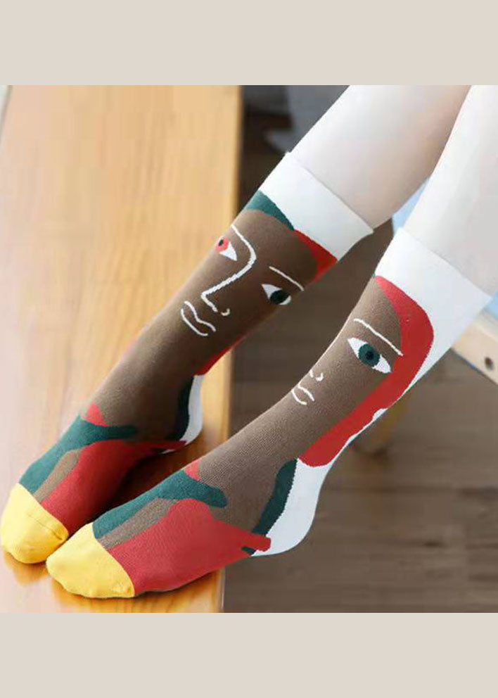 Casual Cartoon pattern Paitings Cotton Crew Socks dylinoshop