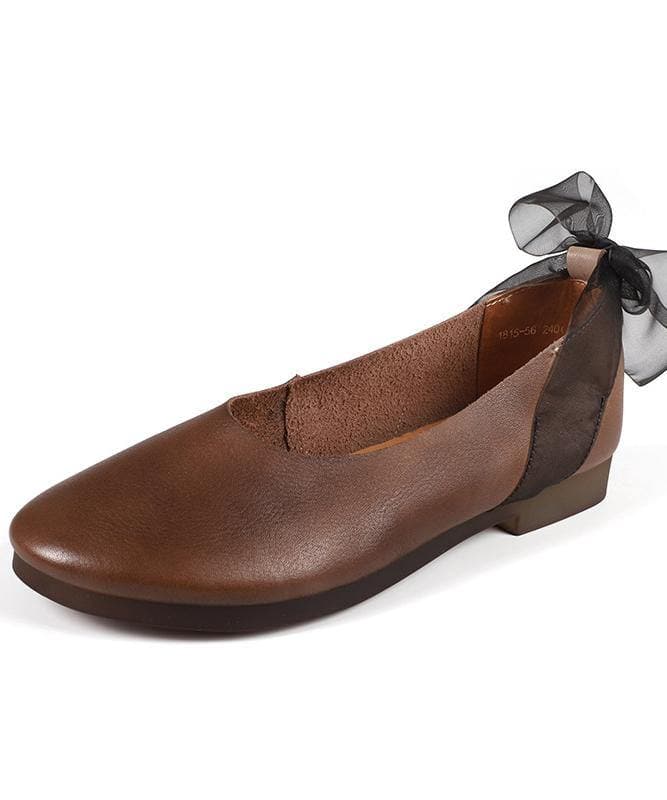 Casual Chocolate Gladiator Flat Shoes Genuine Leather PDX210609