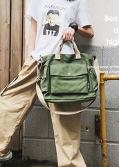 Casual Green Solid Canvas Messenger Bag BGS211231