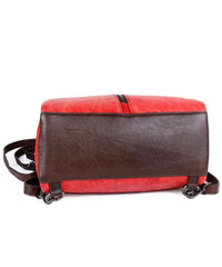 Casual Red zippered Paitings Calf Leather Backpack Bag BGS220210