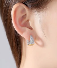 Casual Zircon 14K Gold Beautiful Hoop Earrings dylinoshop