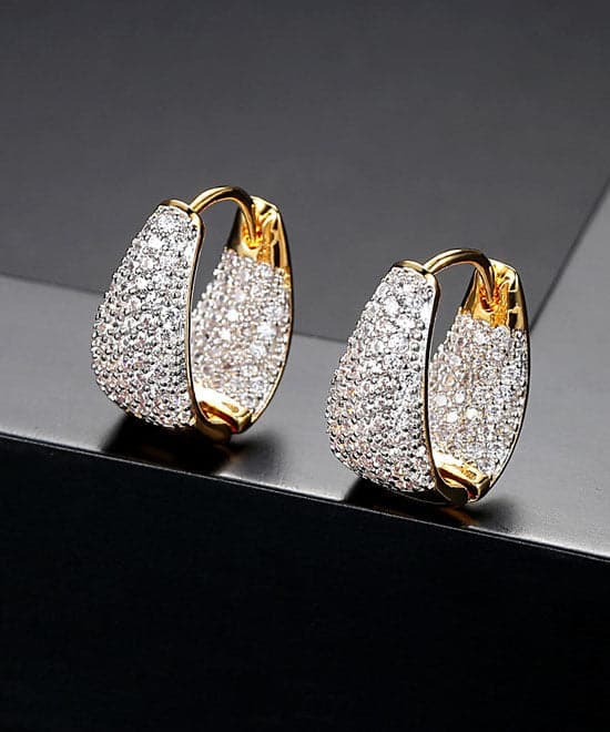 Casual Zircon 14K Gold Beautiful Hoop Earrings dylinoshop