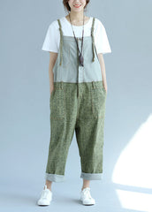 Casual green pockets Patchwork wide leg Jumpsuit Spring dylinoshop