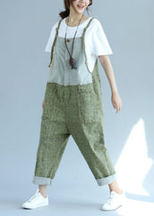 Casual green pockets Patchwork wide leg Jumpsuit Spring dylinoshop