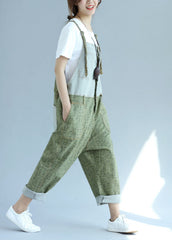 Casual green pockets Patchwork wide leg Jumpsuit Spring dylinoshop