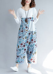 Casual light Grey pockets Patchwork Floral denim Jumpsuits Spring YSBS-JPTS220121