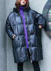 Casual plus size warm winter coat overcoat black hooded zippered Parkas AT-DJK191101