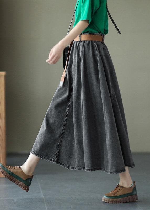 Chic Blue Retro Patchwork A Line Summer  Skirts Denim GK-SKTS210721