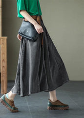 Chic Blue Retro Patchwork A Line Summer  Skirts Denim GK-SKTS210721