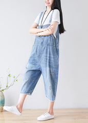 Chic Light blue Hole Pockets cowboy Jumpsuits Spring dylinoshop