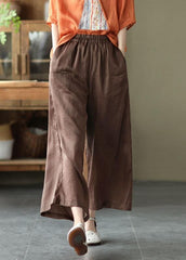 Chocolate Casual Summer Ramie Wide Leg Pants GK-LPTS210720