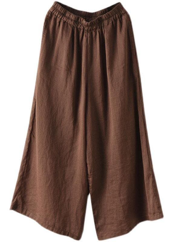 Chocolate Casual Summer Ramie Wide Leg Pants GK-LPTS210720