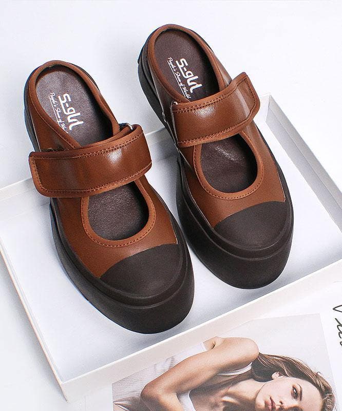 Chocolate Platform Buckle Strap Slide Sandals AT-LT210628