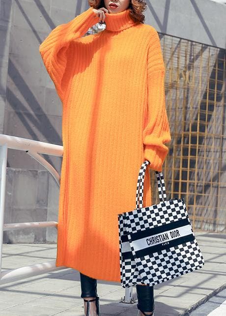 Chunky orange Sweater weather Beautiful high neck Tejidos fall knitwear AT-NSD191023