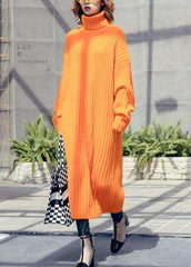 Chunky orange Sweater weather Beautiful high neck Tejidos fall knitwear AT-NSD191023