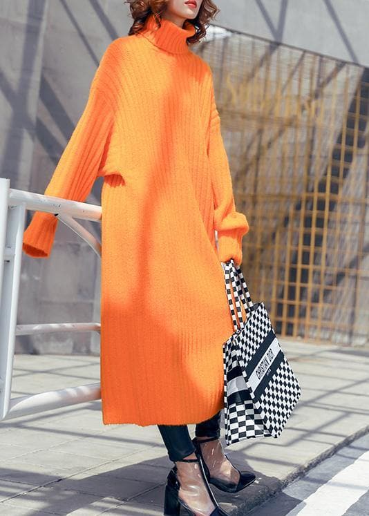 Chunky orange Sweater weather Beautiful high neck Tejidos fall knitwear AT-NSD191023