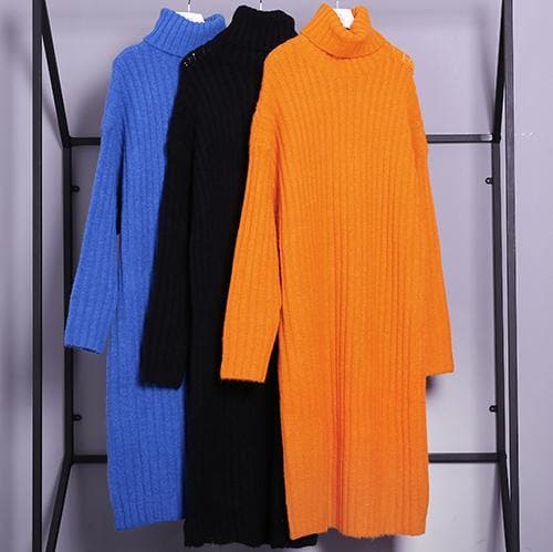 Chunky orange Sweater weather Beautiful high neck Tejidos fall knitwear AT-NSD191023