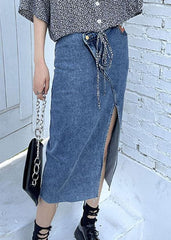 Classy Blue Summer asymmetrical design Skirts Denim Casual AT-SKTS210609