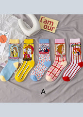 Classy Cute cartoon Print Cotton Crew Socks dylinoshop