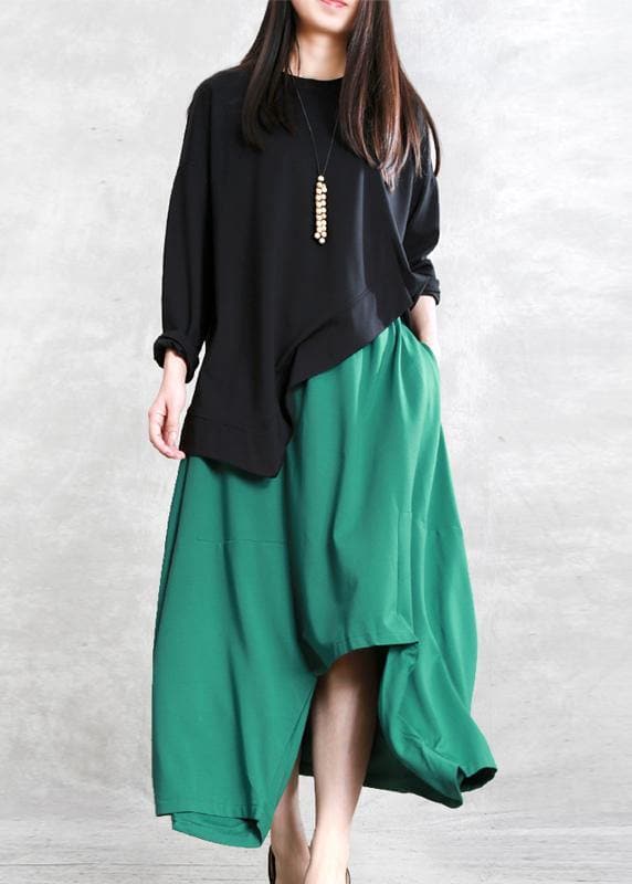 Classy green Fashion Ideas elastic waist asymmetric pants SKTS200312