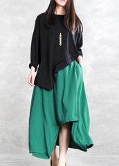 Classy green Fashion Ideas elastic waist asymmetric pants SKTS200312